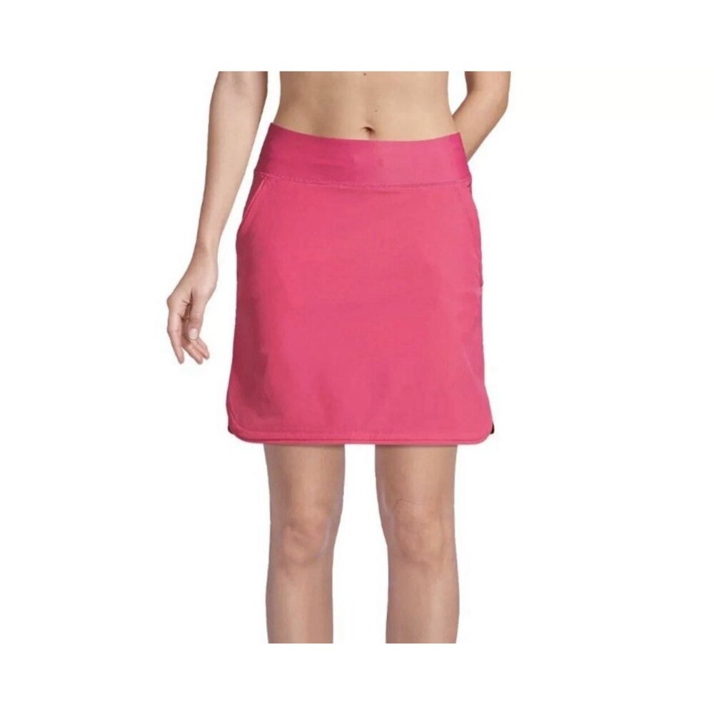 Lands End Quick Dry Board Skort Swim Skirt Pink Active UPF 50 Protection Size 4